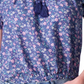 Lucky Brand Women's Printed Short Sleeve Peasant Top Blue Size Medium