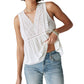 Lucky Brand Women's Lace Front Sleeveless Tank Top White