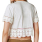 Lucky Brand Women's V Neck Crocheted Crop Top White