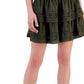 Lucky Brand Women's Cotton Schiffly Embroidered Mini Skirt Black Size Large