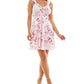 Crave Fame Junior's Printed Jersey Dress Pink Size Medium
