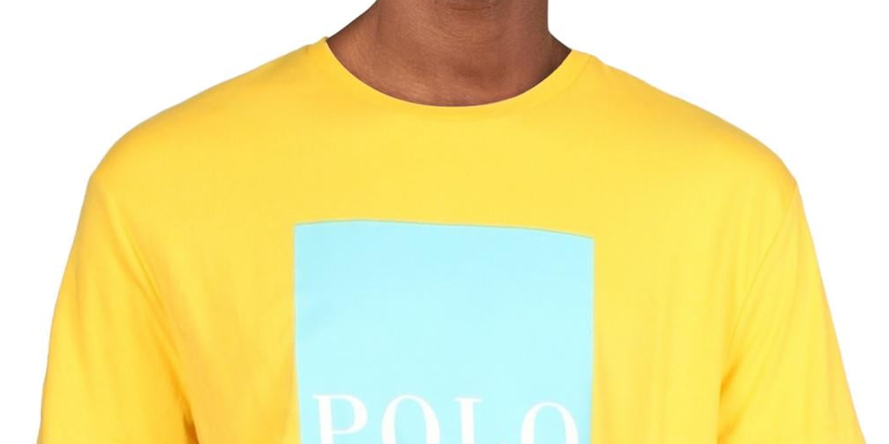Polo Ralph Lauren Men's Cotton Classic Fit Graphic T-Shirt Yellow Size Medium