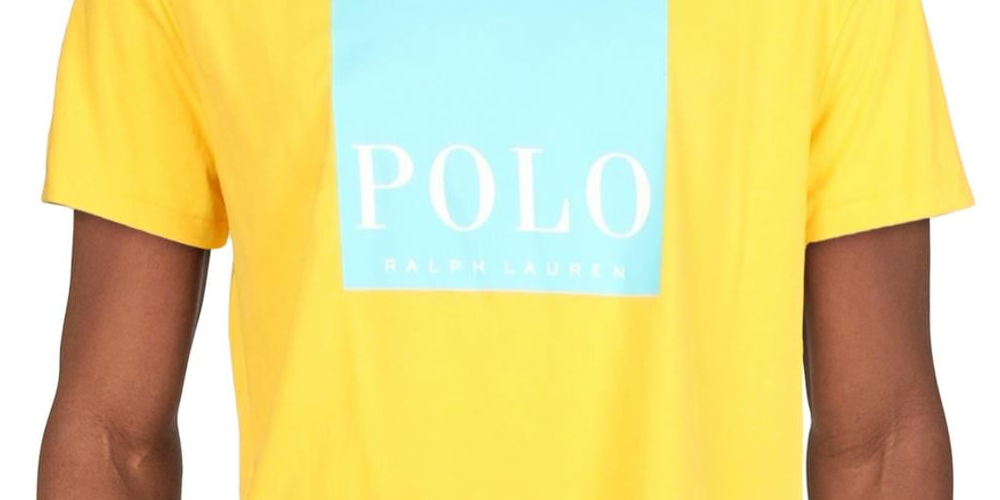 Polo Ralph Lauren Men's Cotton Classic Fit Graphic T-Shirt Yellow Size Medium