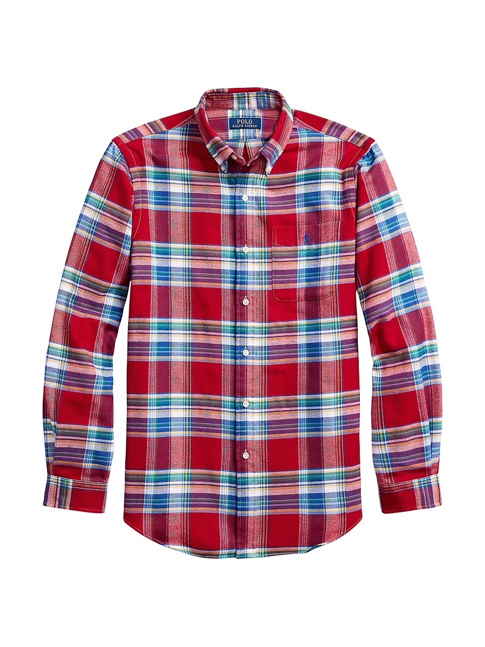 Ralph Lauren Men's Plaid Stretch Performance Flannel Button Up Shirt Red Size XX-Large