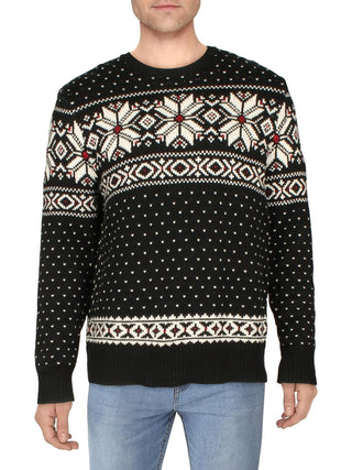 Ralph Lauren Men's Pullover Fair Isle Crewneck Sweater Black Size Medium