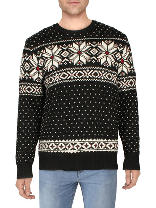 Ralph Lauren Men's Fair Isle Cotton & Cashmere Crewneck Sweater Black Size Small
