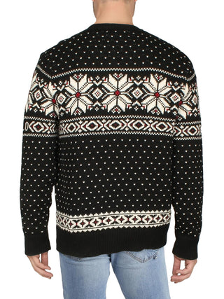 Ralph Lauren Men's Fair Isle Cotton & Cashmere Crewneck Sweater Black Size Small