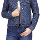 Michael Kors Women's Cotton Leopard Print Jean Jacket Blue Size Small