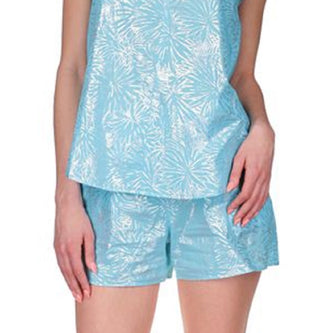 Michael Kors Women's Cotton Foil Print Ruffled Top Blue Size XX-Small
