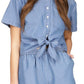 Michael Kors Women's Tie FronT-Shirt Blue Size Large