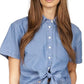 Michael Kors Women's Tie FronT-Shirt Blue Size Large