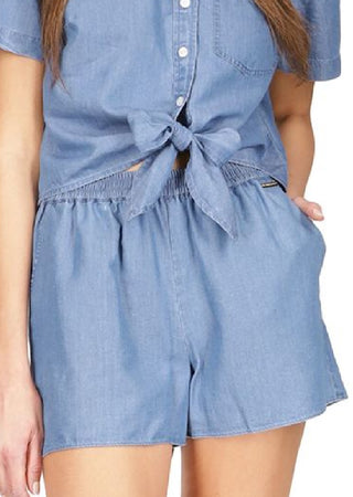 Michael Kors Women's Tie FronT-Shirt Blue Size Large