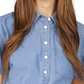 Michael Kors Women's Tie Front Shirt Blue Size X-Large