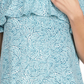 Michael Kors Women's Zippered Cold Shoulder Ruffled Unlined Short Sleeve Halter Top Blue Size Small
