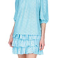 Michael Kors Women's Eyelet Off The Shoulder Top Blue Size X-Small
