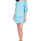 Michael Kors Women's Eyelet Off The Shoulder Top Blue Size X-Small