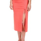 Michael Kors Women's Ruched One Shoulder Chain Top Red