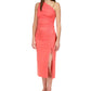 Michael Kors Women's Ruched One Shoulder Chain Top Red