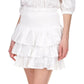 Michael Kors Women's Eyelet Tiered Skirt White Size X-Large
