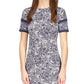 Michael Kors Women's Paisley Print Border Trim Dress Blue Size Medium