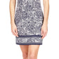 Michael Kors Women's Paisley Print Border Trim Dress Blue Size Medium