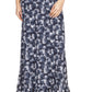 Michael Kors Women's Printed Smocked Maxi Dress Blue Size Medium