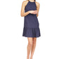 Michael Kors Women's Chain Neck Halter Dress Blue Size Large