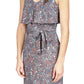 Michael Kors Women's Paisley Chain Strap Maxi Dress Blue Size Small