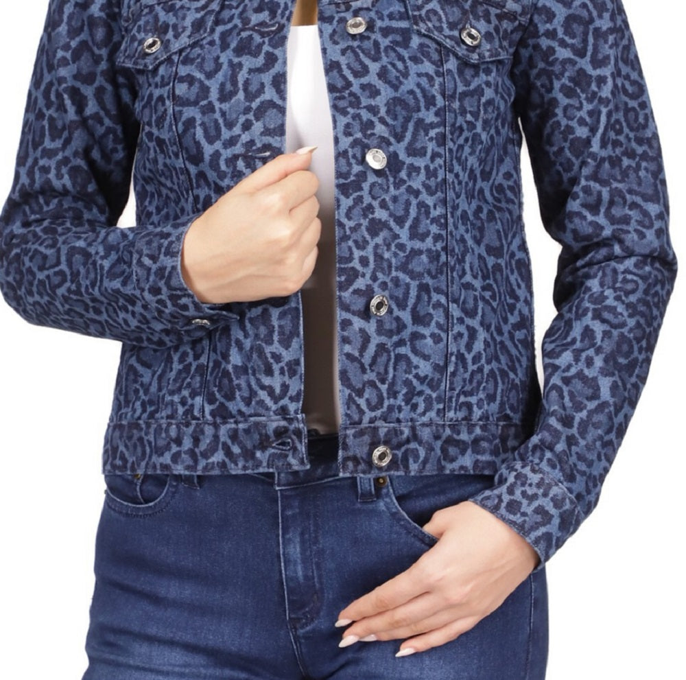 Michael Kors Women's Cotton Denim Jacket Blue Size Medium