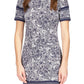 Michael Kors Women's Paisley Print Border Trim Dress Blue Size Petite Small