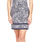 Michael Kors Women's Paisley Print Border Trim Dress Blue Size Petite Small