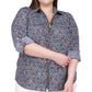 Michael Kors Women's Zip Front Shirt Blue Size 2X
