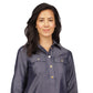 Michael Kors Women's Quarter Button Long Sleeve Tunic Top Blue Size X-Large