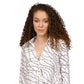 Michael Kors Women's Printed Faux Wrap Logo Top White