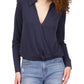 Michael Kors Women's Collar Wrap Top Blue