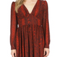 Michael Kors Snake Printed Long Sleeve Mini Dress Red