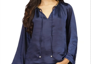 Michael Kors Bell Sleeve Chain Neck Top