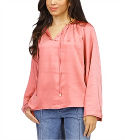 Michael Kors Bell Sleeve Chain Neck Top