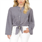 Michael Kors Halo Tie Hem Shirt Blue