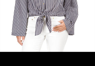 Michael Kors Halo Tie Hem Shirt Blue