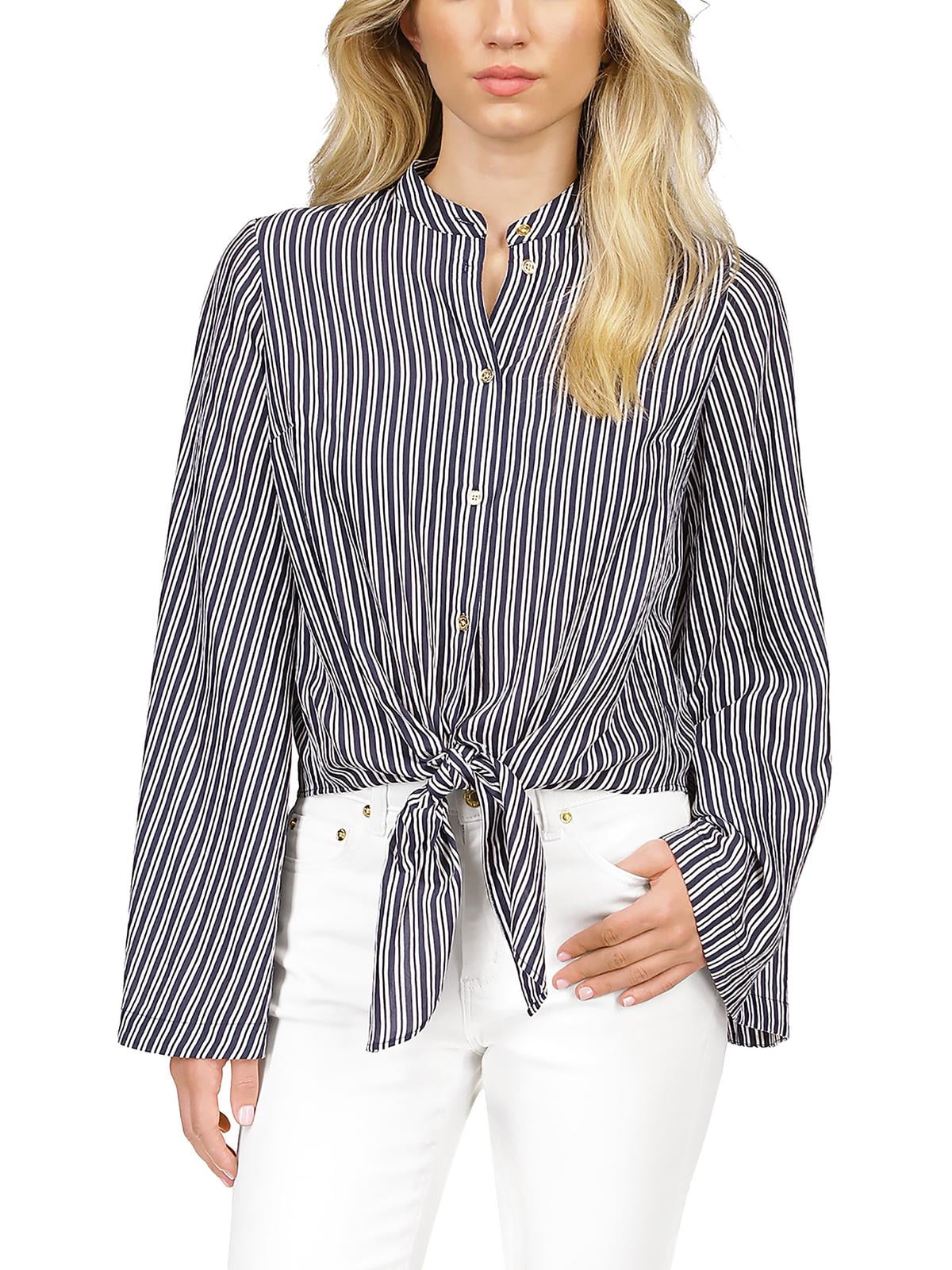 Michael Kors Halo Tie Hem Shirt Blue