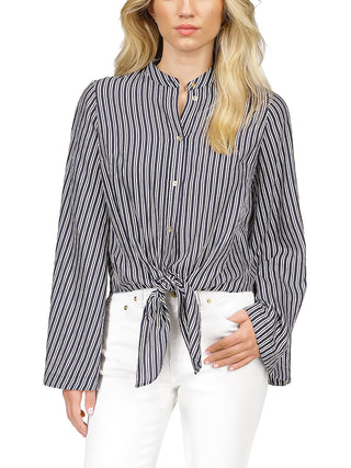 Michael Kors Halo Tie Hem Shirt Blue