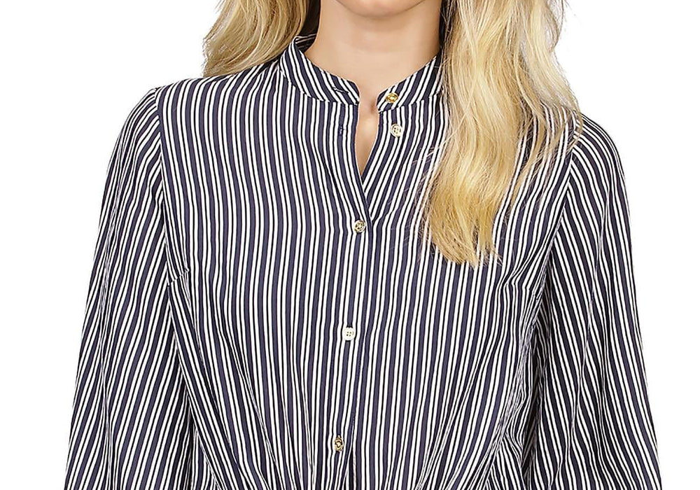 Michael Kors Halo Tie Hem Shirt Blue