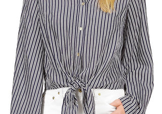 Michael Kors Halo Tie Hem Shirt Blue