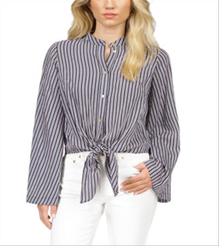 Michael Kors Halo Tie Hem Shirt Blue