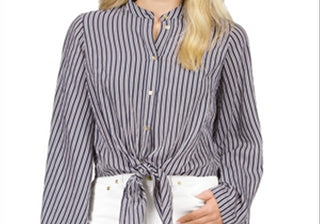 Michael Kors Halo Tie Hem Shirt Blue
