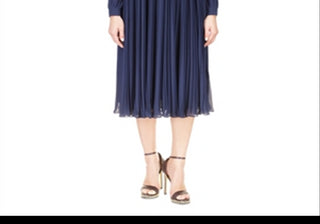 Michael Michael Kors Pleated Midi Dress Blue