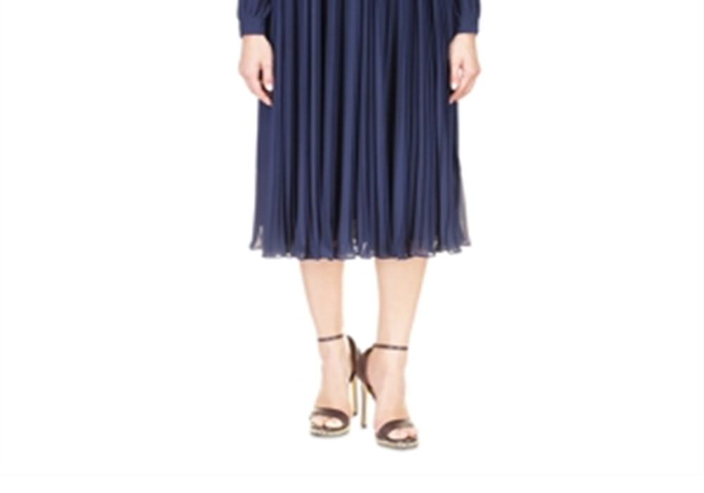 Michael Michael Kors Pleated Midi Dress Blue