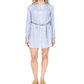 Michael Kors Pinstriped Satin Shirt Dress Blue