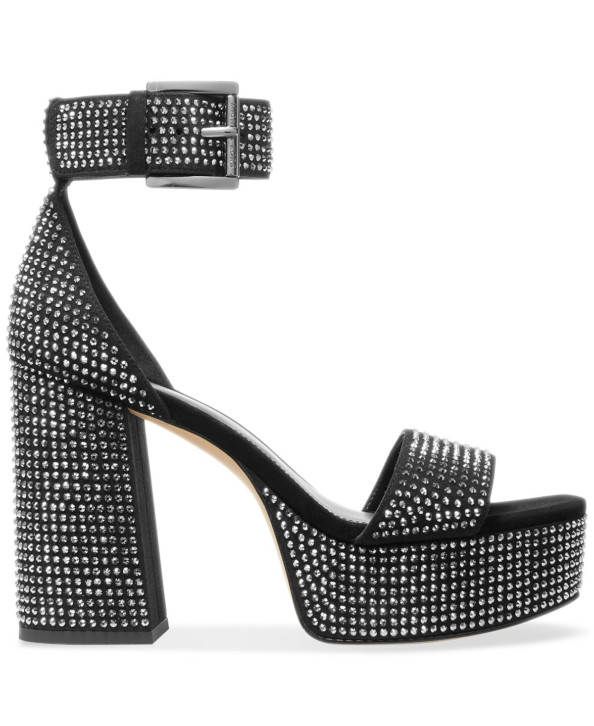 Michael Kors Women's Tara Studded Platform Ankle Strap Sandal Black Size 7.5